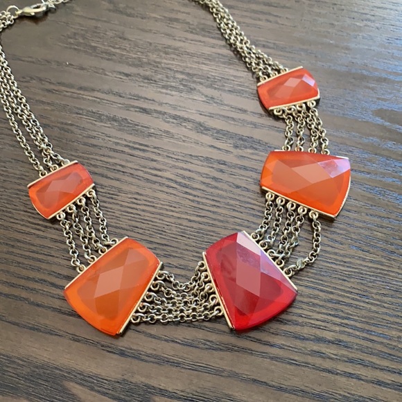 Target Red and Orange Statement Necklace - Picture 2 of 3